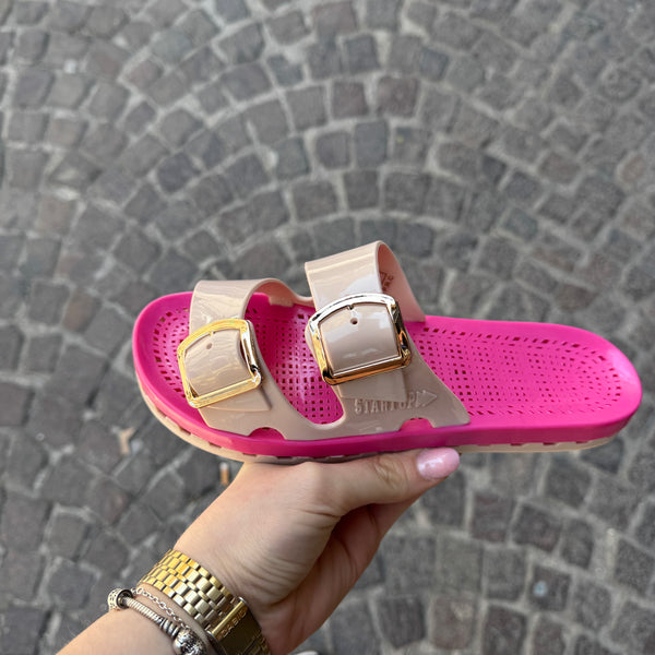 Startup ciabatte (5) beige/fuxia